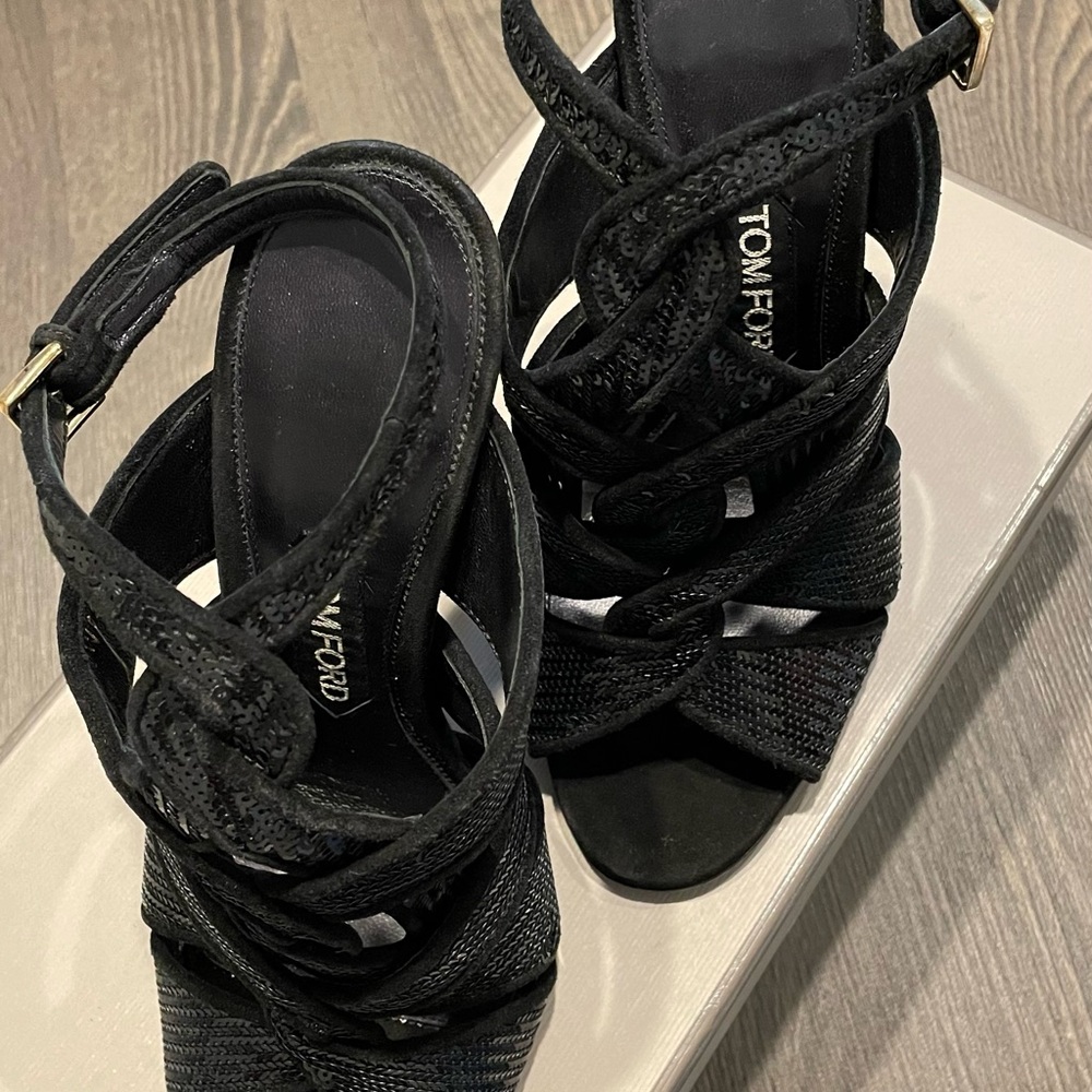 Tom Ford sequined black high heels - Picture 10 of 13